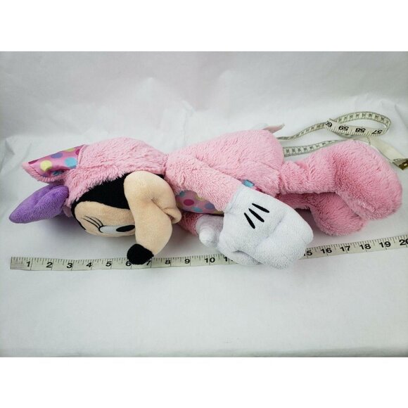 Disney Minnie Mouse Easter Bunny Plush Rabbit Pink Polka Dot Purple Bow Toy - Picture 7 of 7